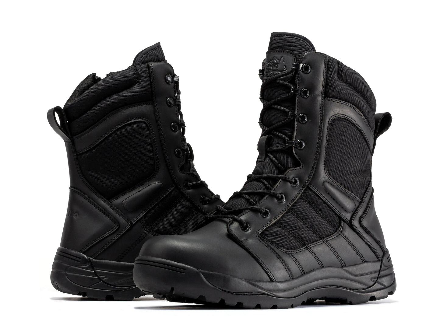 Botas Pro Black Men's 8 inch Side Zipper Rubber Sole Tactical Boots BMP110BK