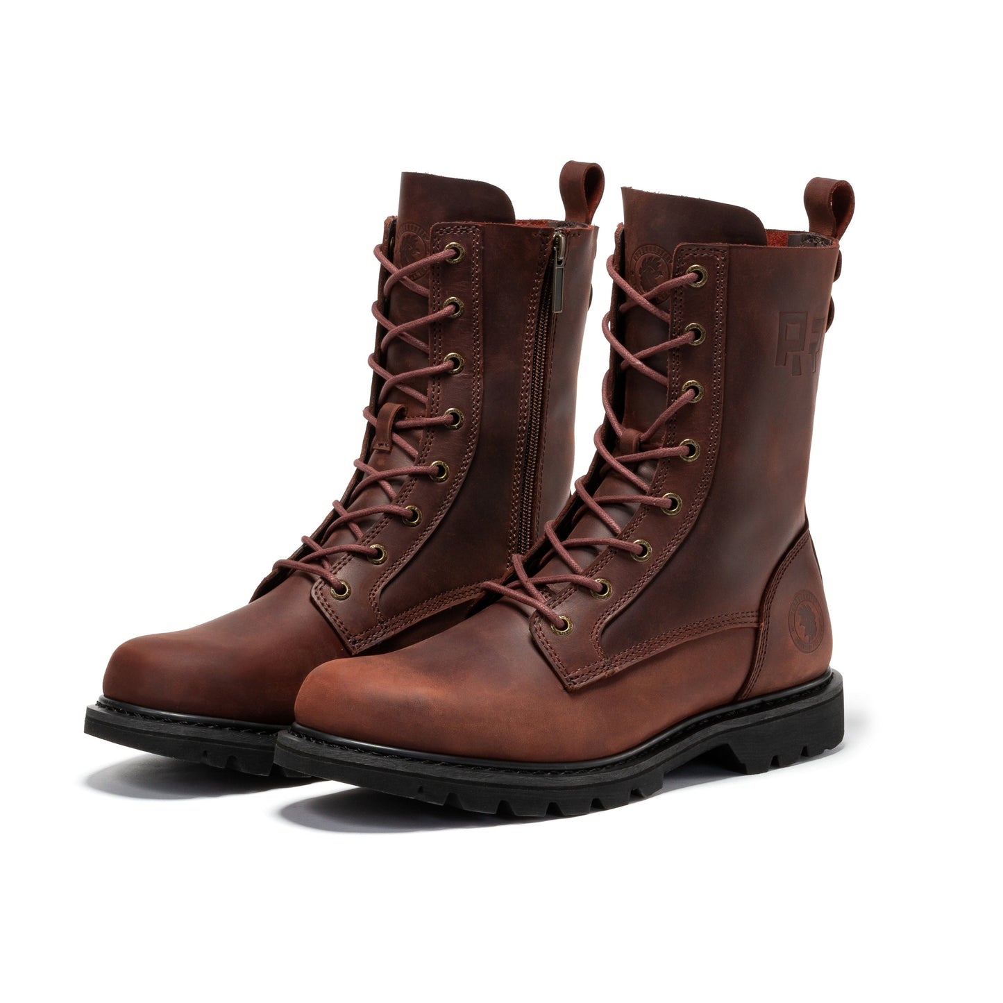 ROCKROOSTER Mantua Men's 8 inch Zip-sided Soft Toe Lug Sole Work Boots SAP130