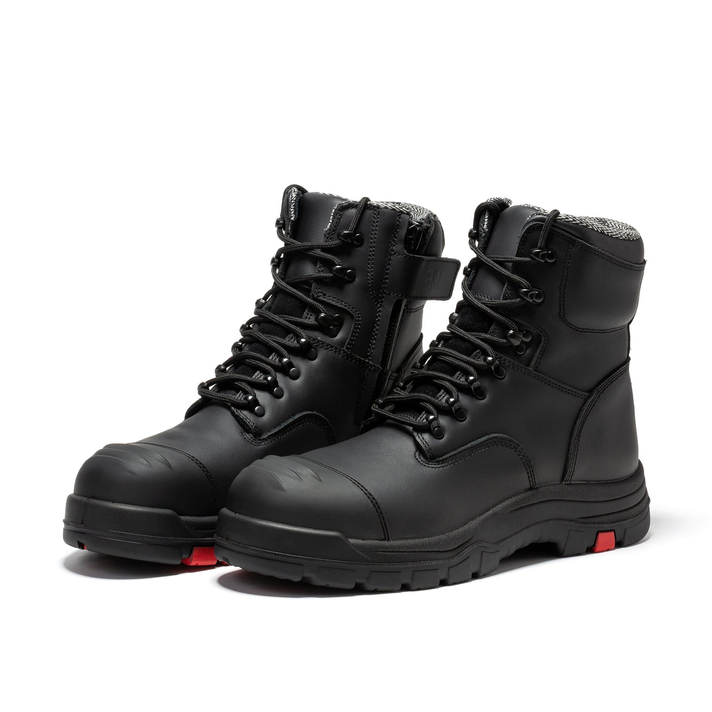 ROCKROOSTER Roslyn Black 7 inch Zip-sided Composite Toe Leather Work Boots CP245Z