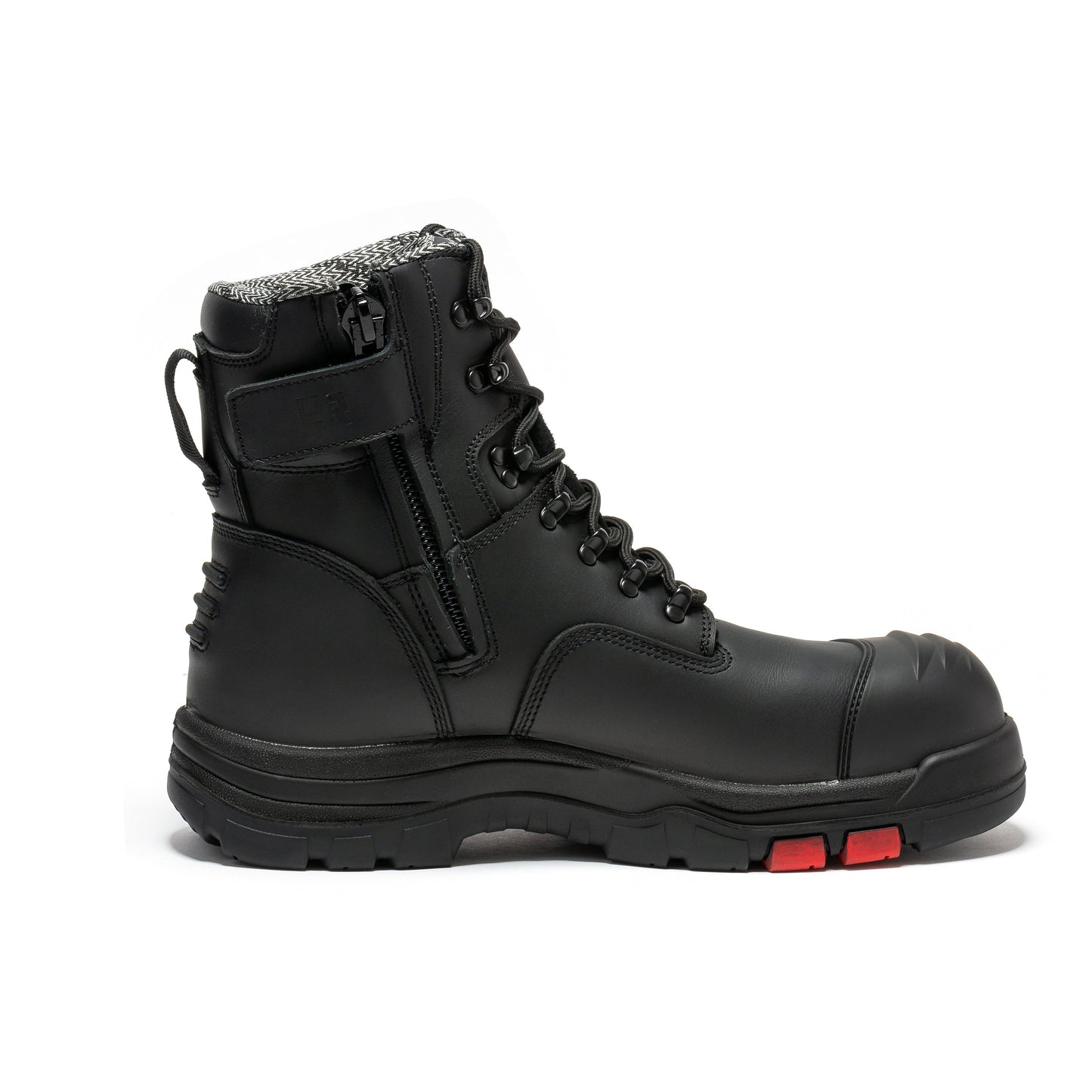 ROCKROOSTER Roslyn Black 7 inch Zip-sided Composite Toe Leather Work Boots CP245Z