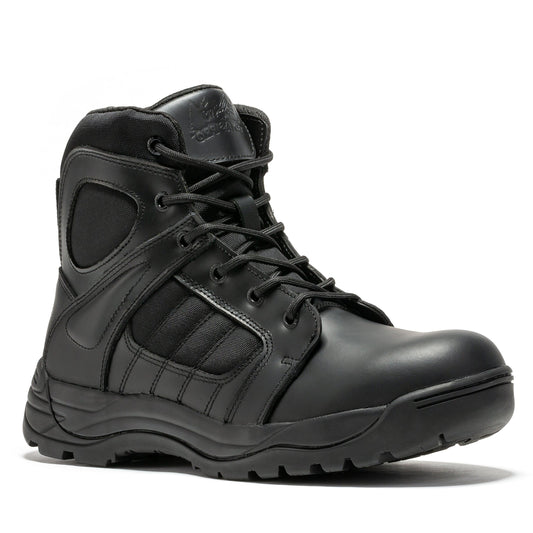Botas Pro Black Men's 6 inch Side Zipper Rubber Sole Tactical Boots BMP111BK