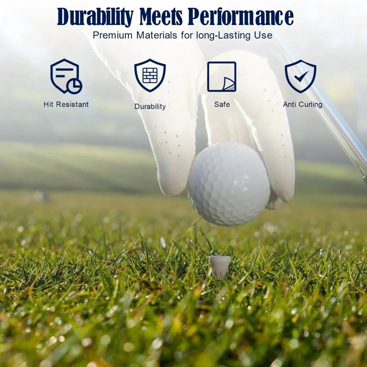 DCUTIE Premium 3-in-1 Golf Mat 24"x24" – Tri-Turf Practice Mat – Foldable Non-Slip Base