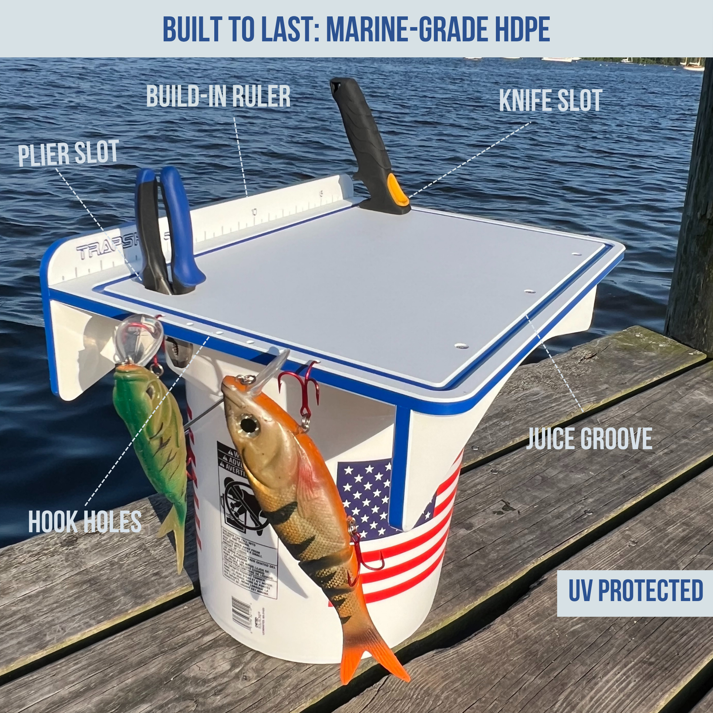 Made in the USA | Premium Single Bucket Raised 18" Fillet Table and Cutting Board