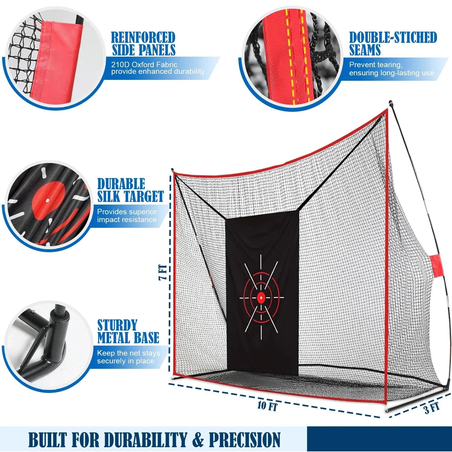 Swing Rex Pro Golf Net for Backyard – Heavy Duty Golf Practice Net