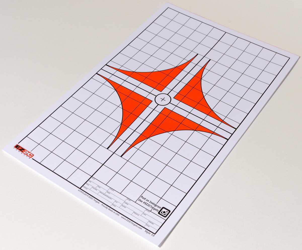 D Style Target EZ2C Targets Style 10: Rifle Scope Sight in Paper Target 11”x17” USA M ...