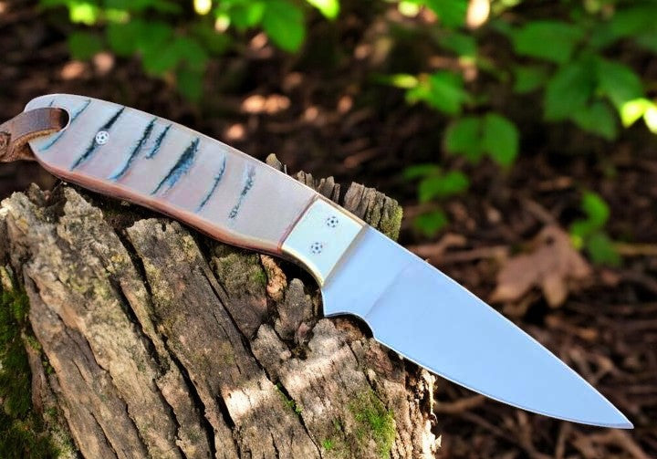 Small Belt Knife 6.25" Rasp Steel with Sheep Horn Handle