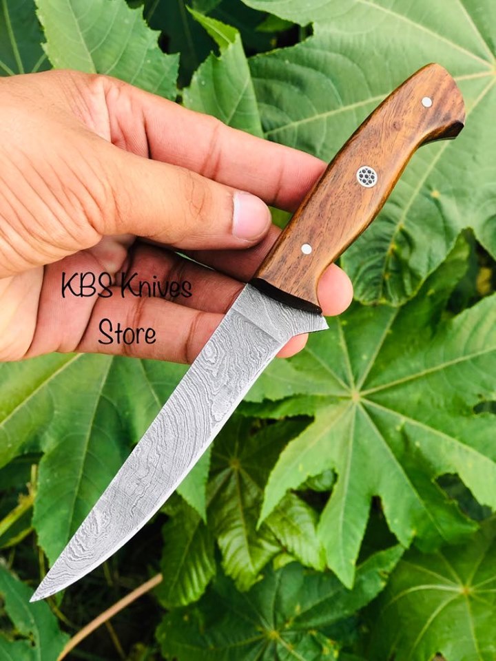 4 Inch Fillet Knife – Damascus Steel & Rosewood