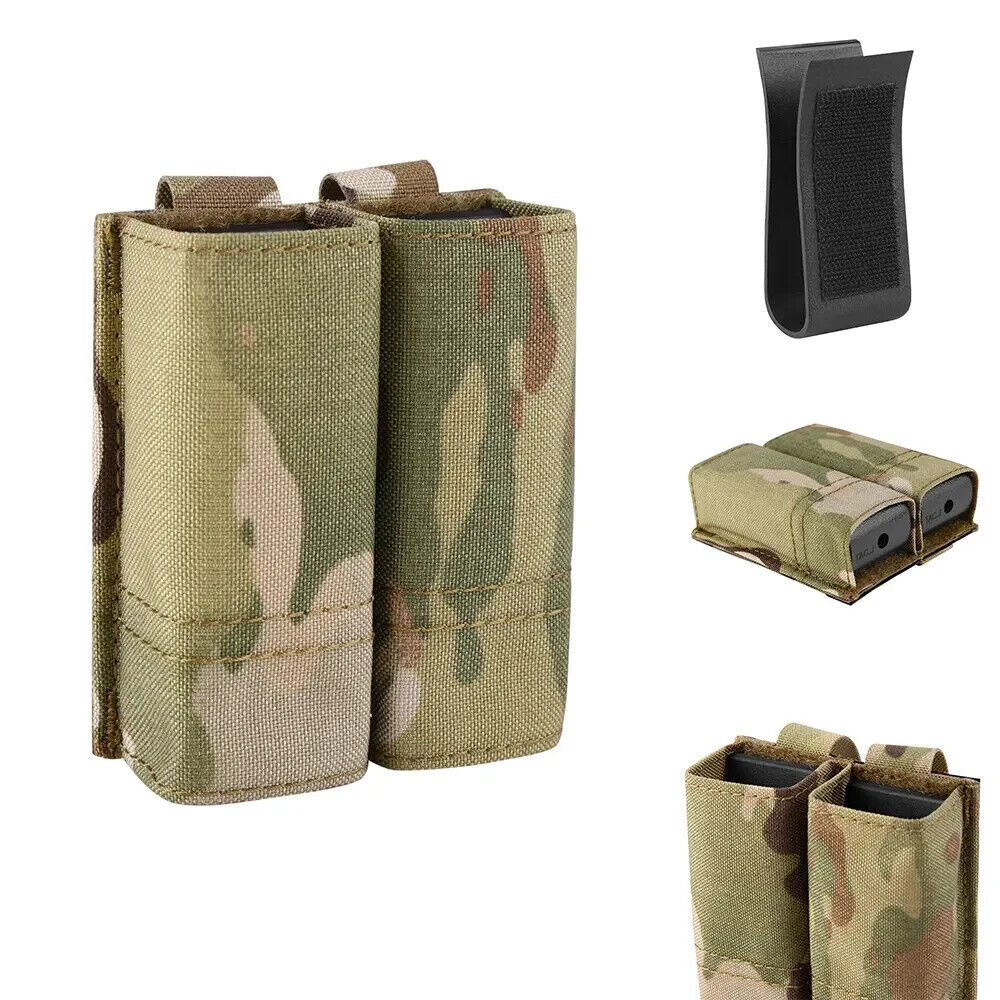 KRYDEX Tactical 9mm Pistol Magazine Pouch Mag Holder - Multicam / MOLLE Mounted