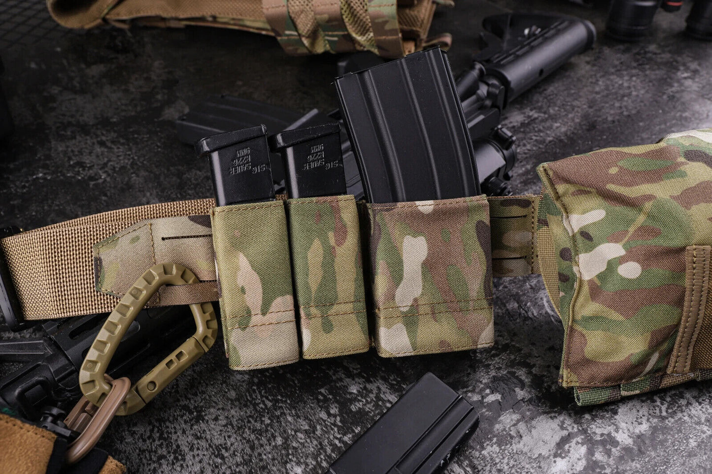 KRYDEX Tactical 9mm Pistol Magazine Pouch Mag Holder - Multicam / MOLLE Mounted