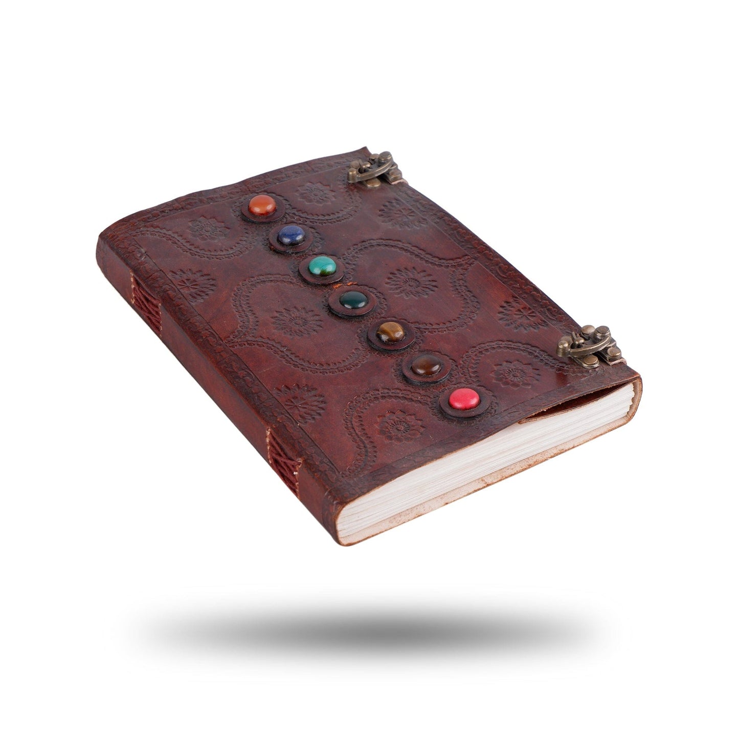 Dark Brown 7 Stones Leather Diary