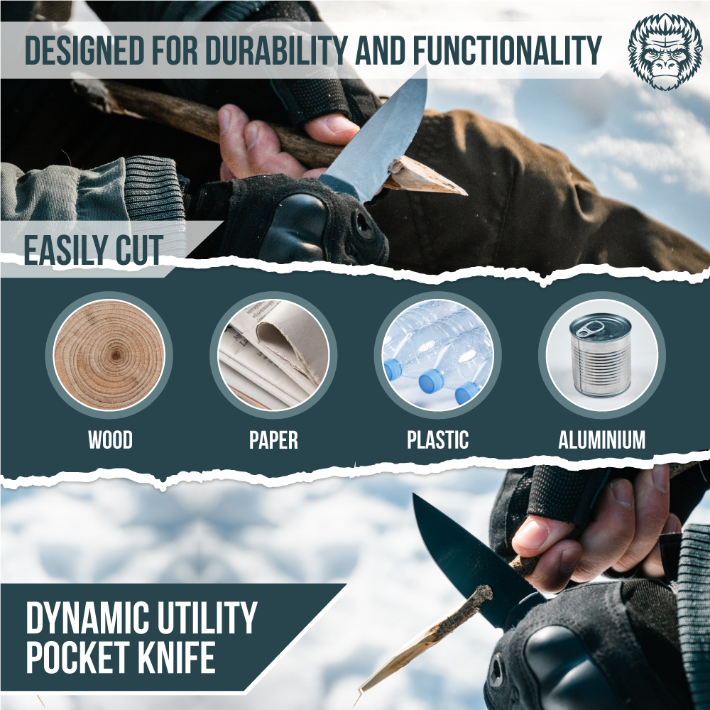 The Peasant Folding Pocket Knife Giftset for Men and Women (Black and Blue)