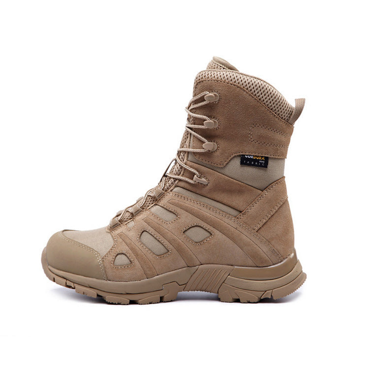 Non-Slip Black Leather Combat Boots for Maximum Comfort and Stability