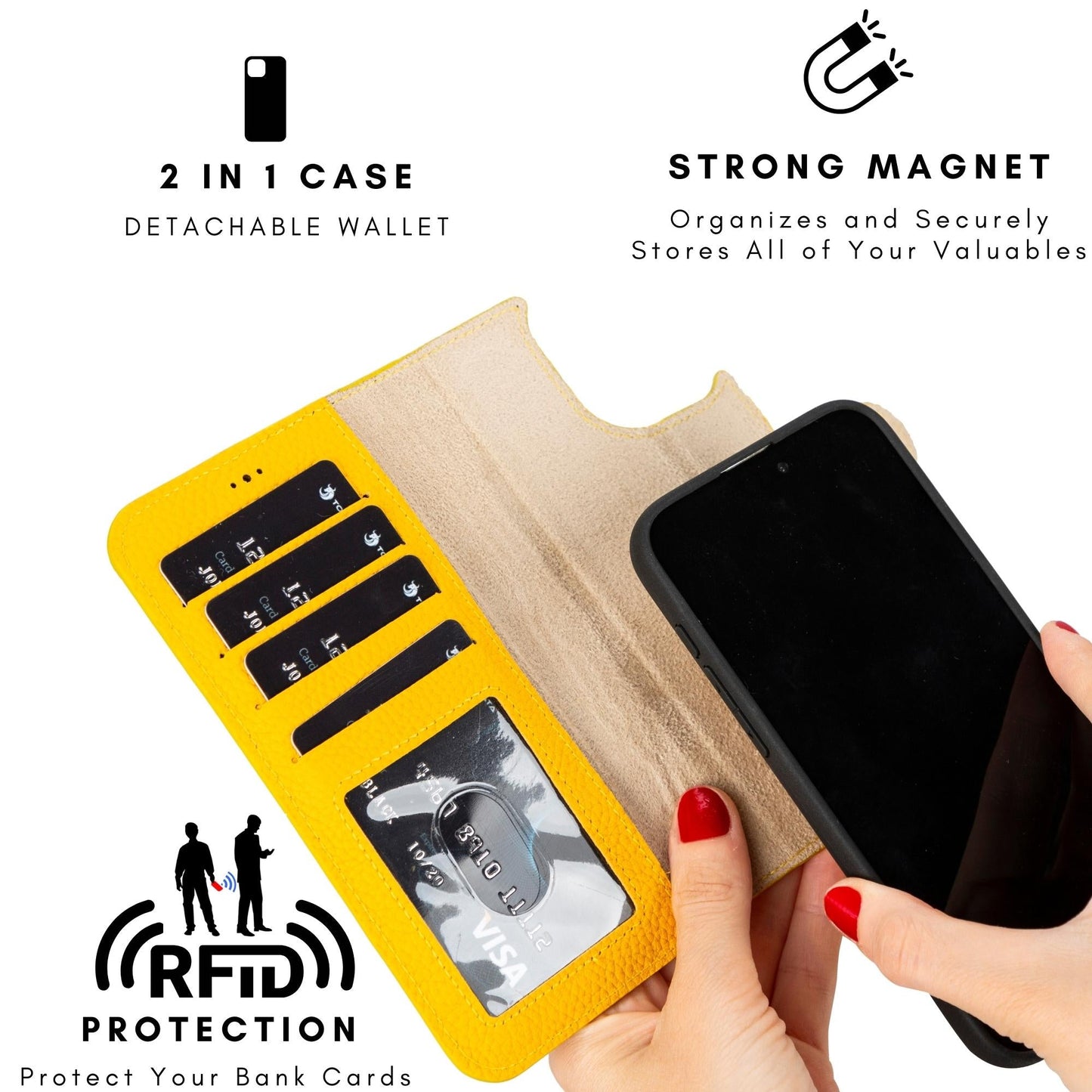 Casper iPhone 14 Series Detachable Leather Wallet Case