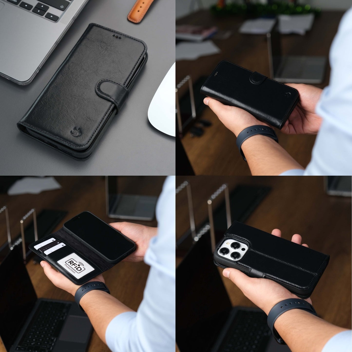 Casper Leather iPhone 15 Pro Wallet Case | Detachable MagSafe Compatible RFID Protection