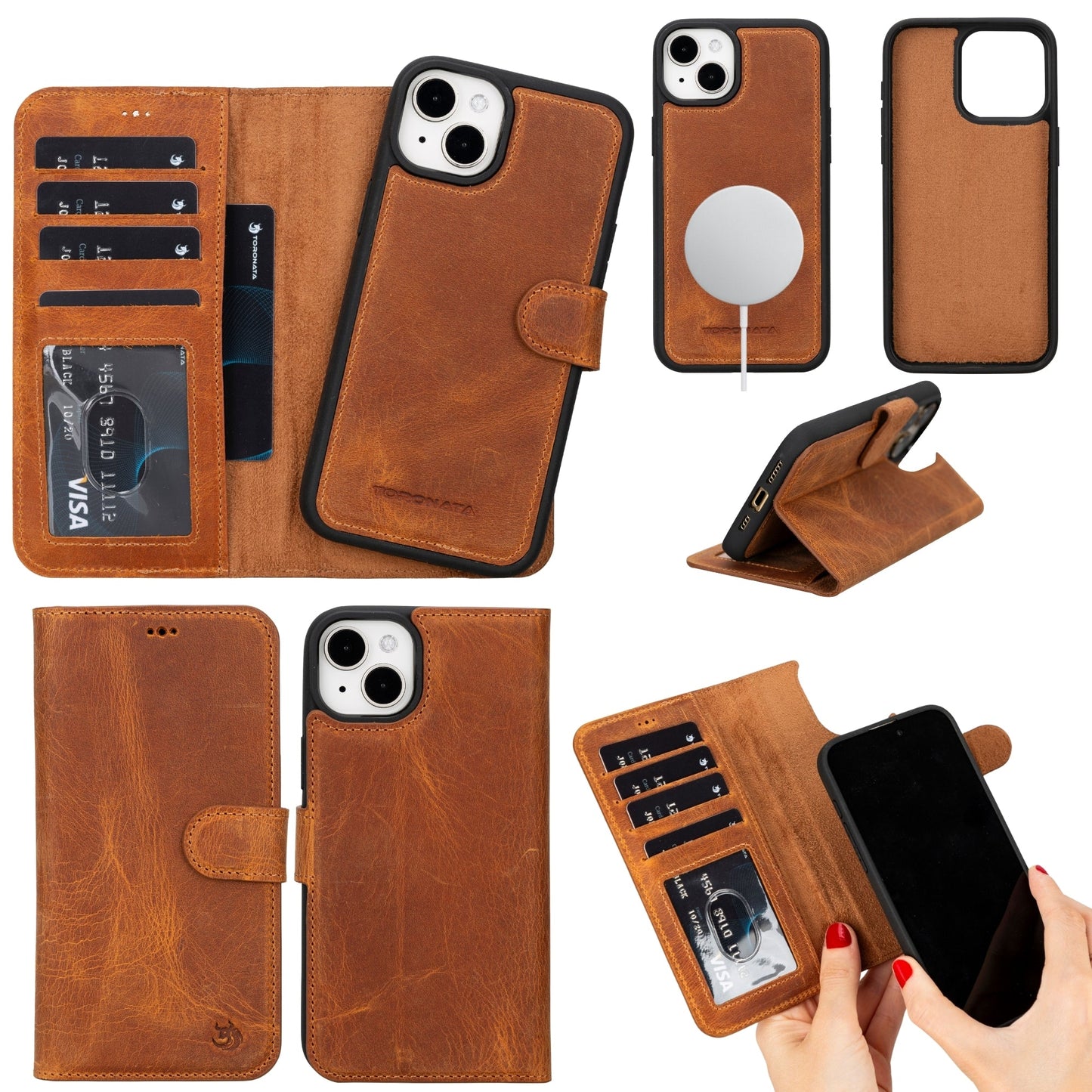 Casper Leather iPhone 14 Plus Wallet Case | MagSafe