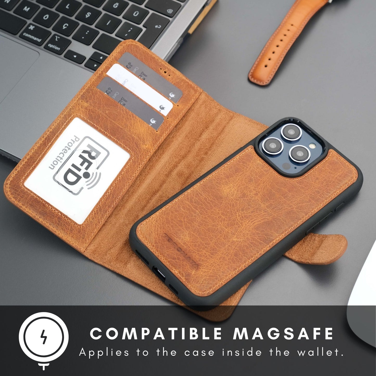 Casper Leather iPhone 14 Pro Max Wallet Case | MagSafe