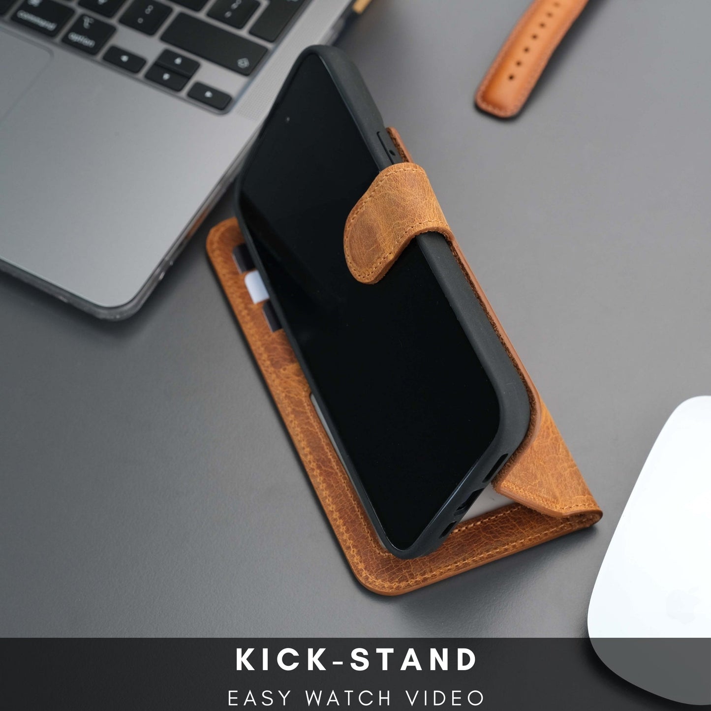 Casper Leather iPhone 15 Pro Wallet Case | Detachable MagSafe Compatible RFID Protection