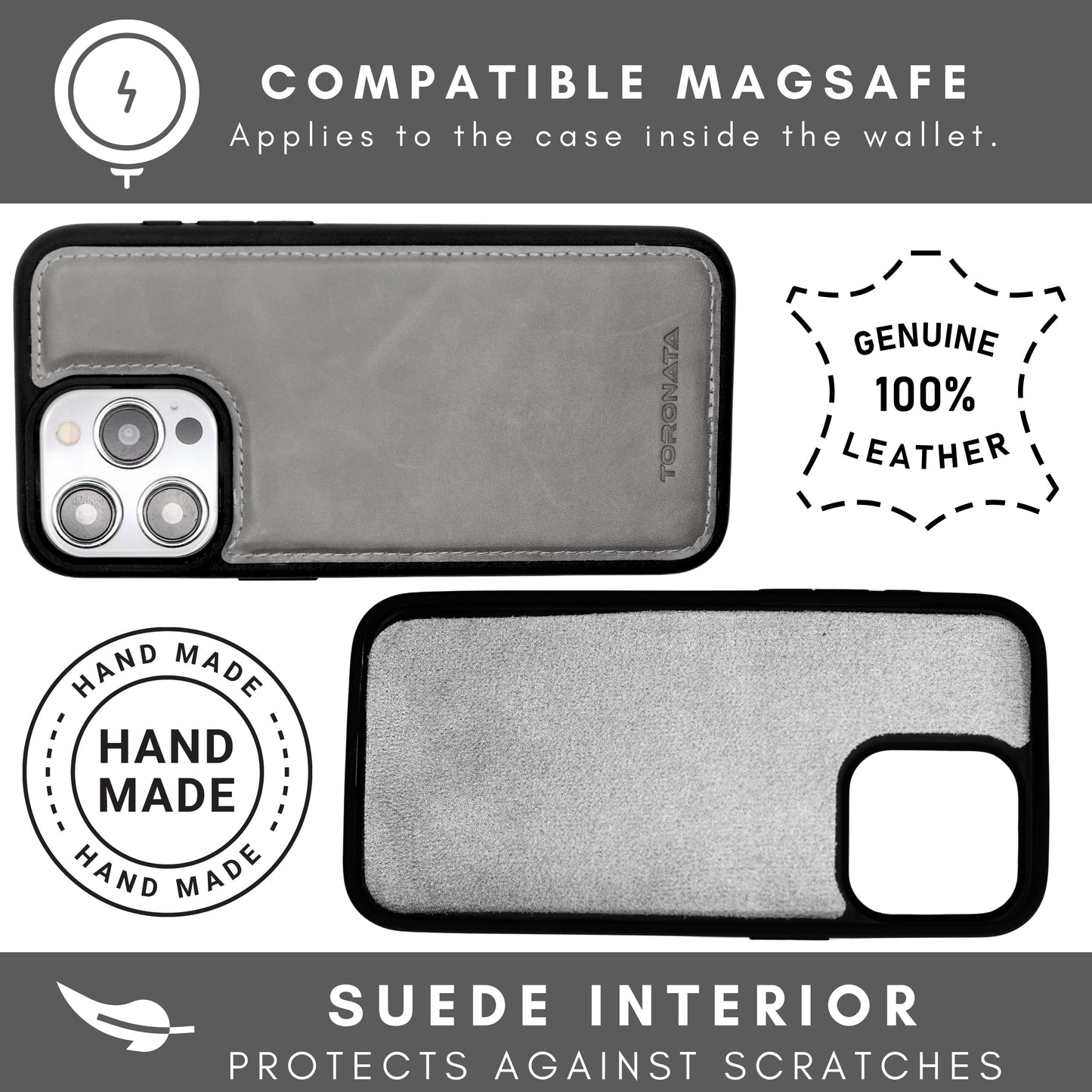 Vegas Premium Leather iPhone 15 Pro Wallet Case with MagSafe | Detachable RFID Blocking Luxury Wallet