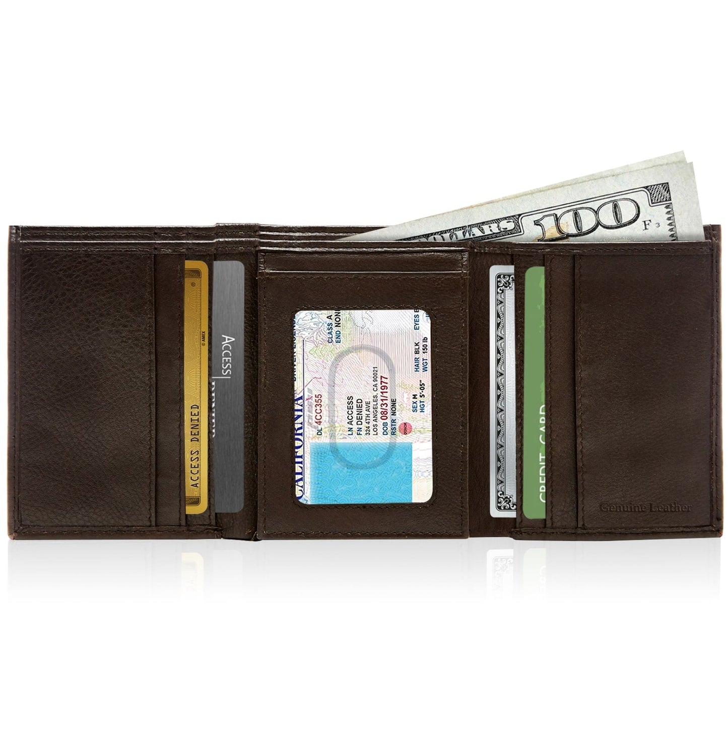 Trifold Wallet With Flip-Up ID