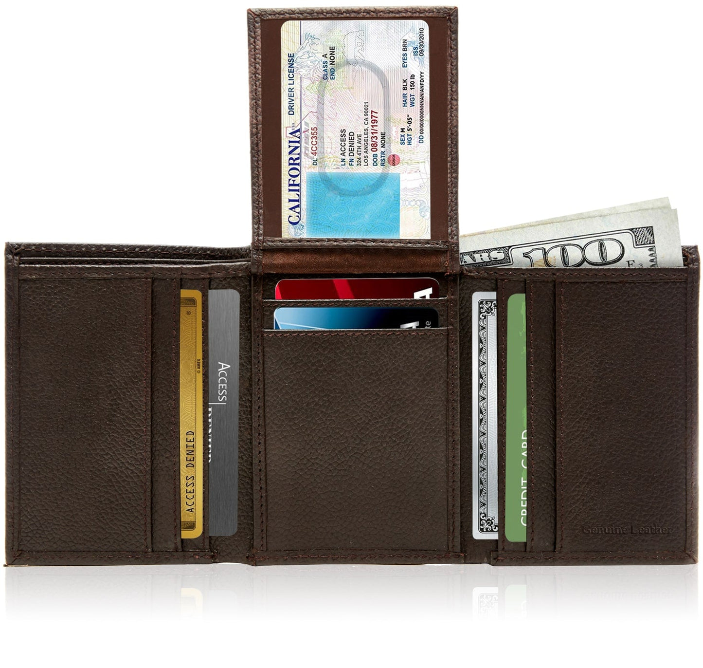 Trifold Wallet With Flip-Up ID