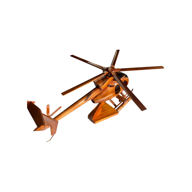 AH-6 ( AH6 ) Mahogany Wood Desktop Helicopter Model