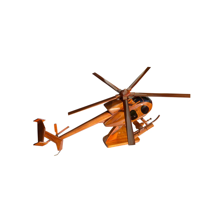 AH-6 ( AH6 ) Mahogany Wood Desktop Helicopter Model