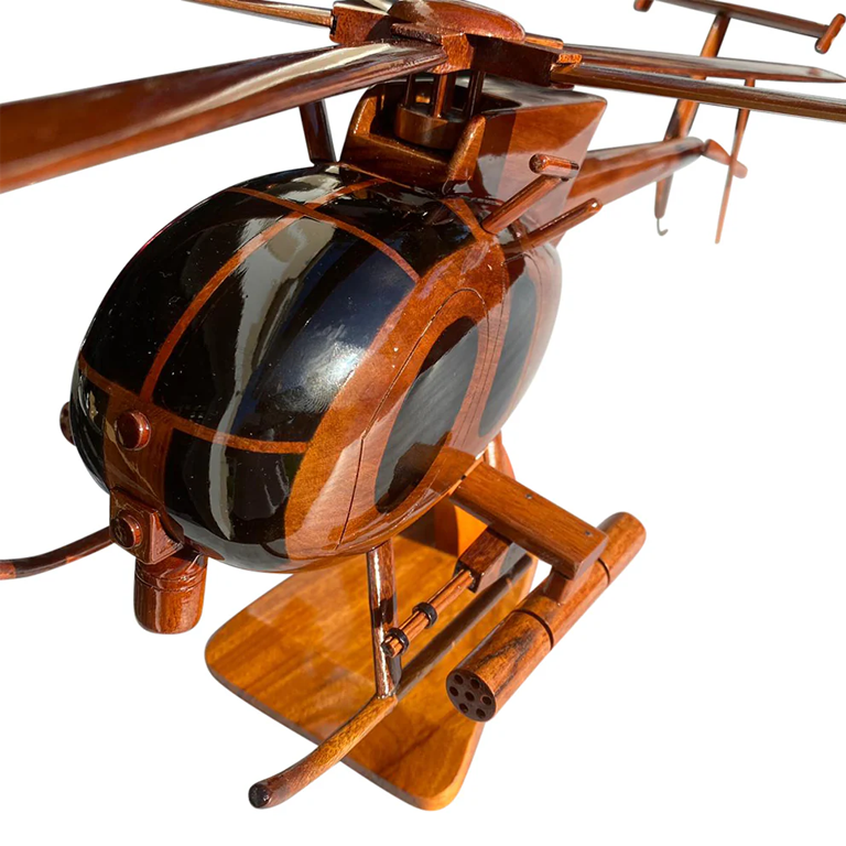 AH-6 ( AH6 ) Mahogany Wood Desktop Helicopter Model