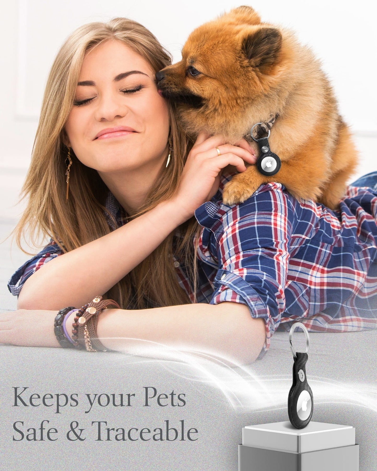 Genuine Leather Air Tag Key Chain