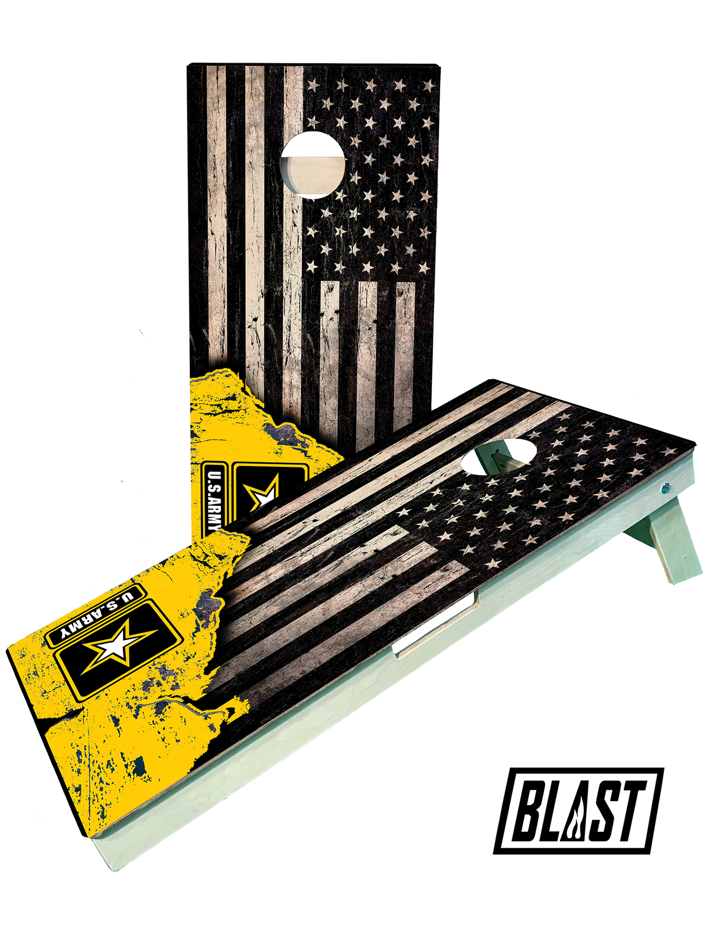 Army Burnt Flag Military Cornhole Set