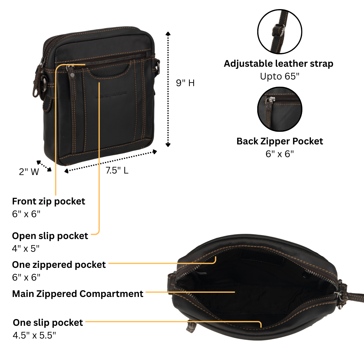 Asheville Messenger Bag Brown