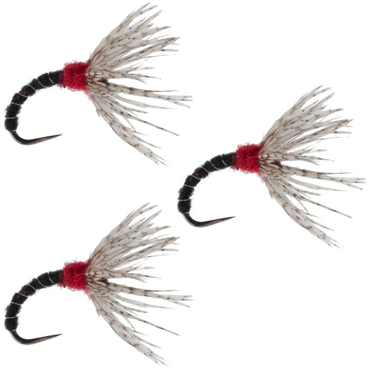 3 Pack Black Zebra Sakasa Kebari - Tenkara Flies - Size 16
