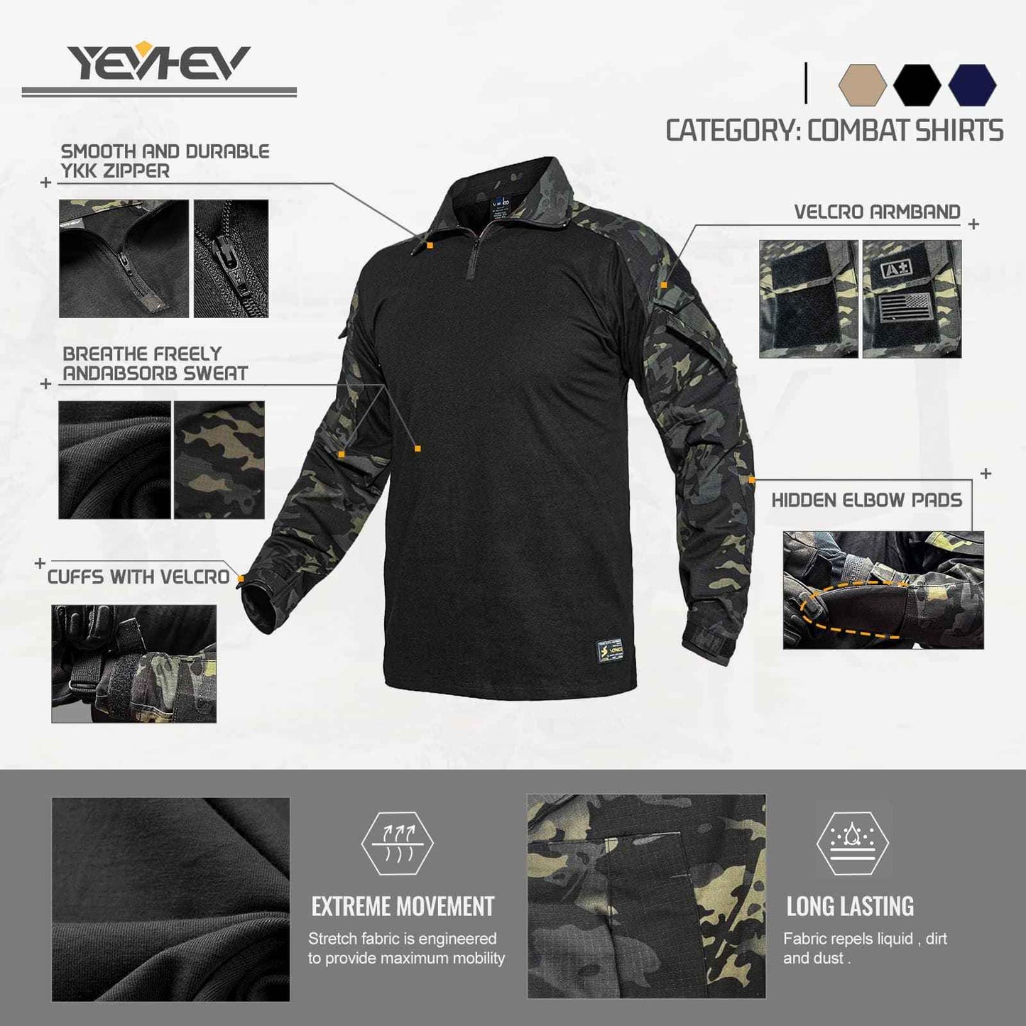 Army Tactical Desert Combat Shirt G3 with Elbow Pad