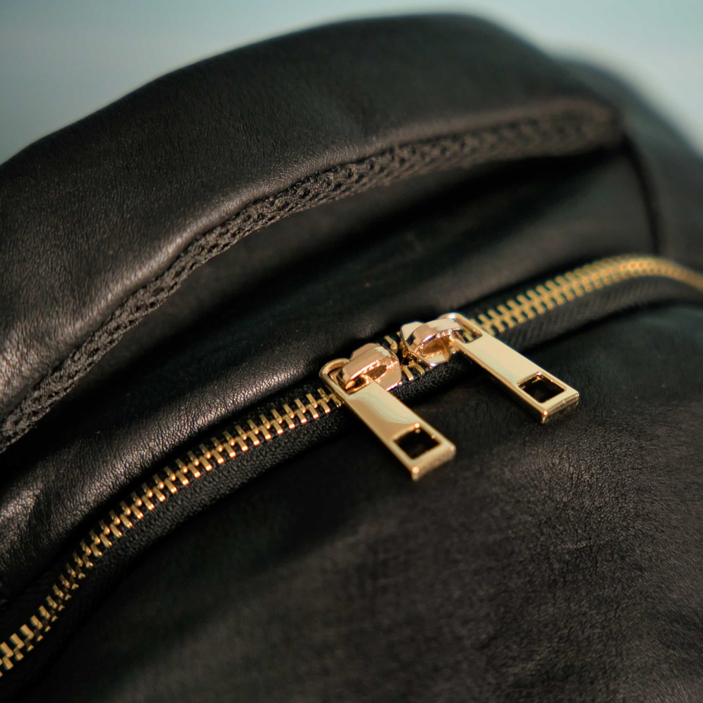 Black Leather Commuter Bag