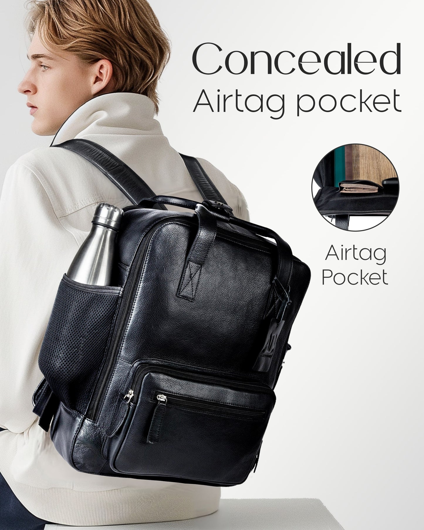 Genuine Leather Laptop Backpack