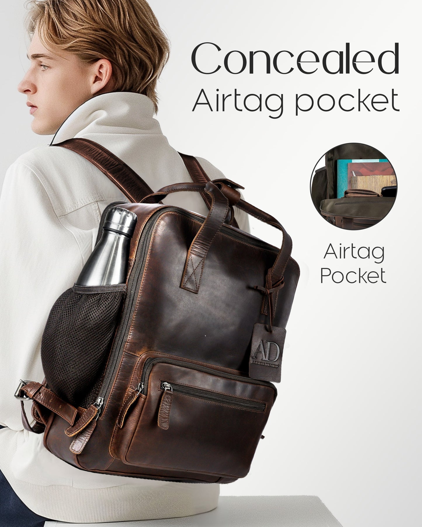 Genuine Leather Laptop Backpack