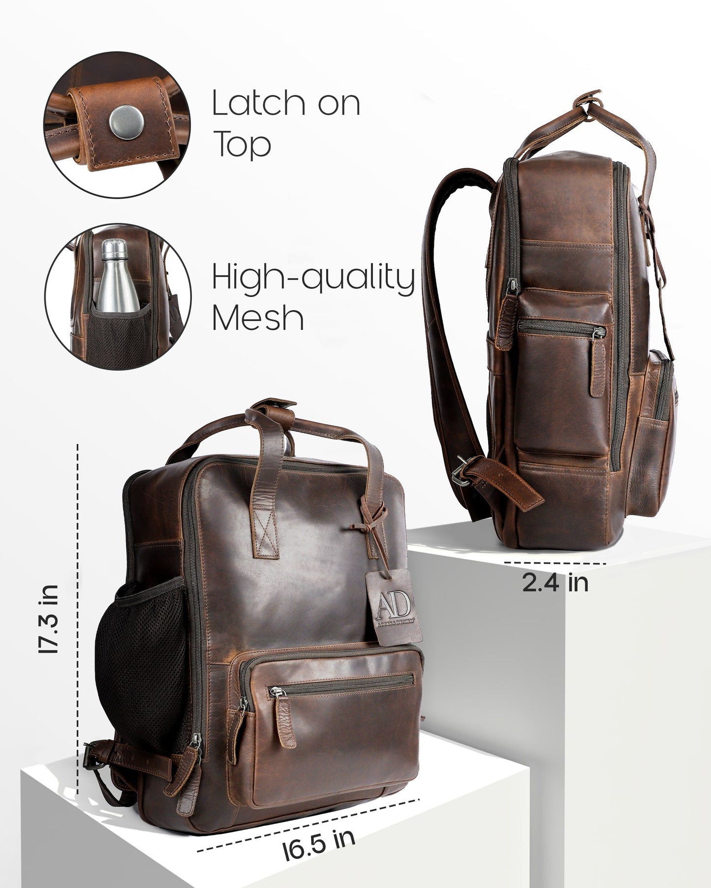Genuine Leather Laptop Backpack