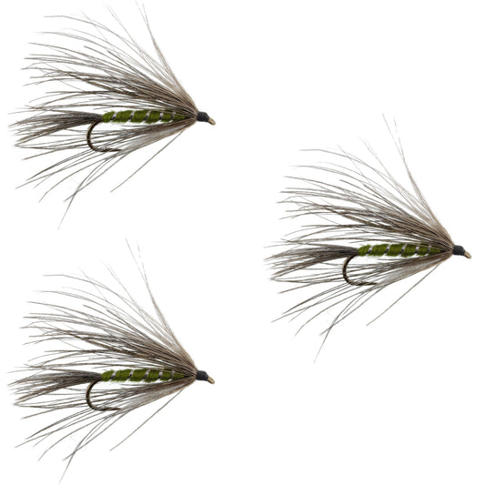 3 Pack Carey Special Soft Hackle Grouse and Olive Wet Fly - Hook Size 10