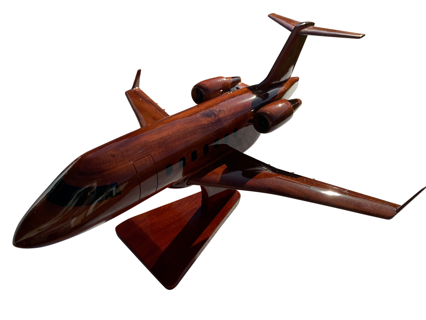 Bombardier Challenger 604 Mahogany Wood Desktop Airplane Model