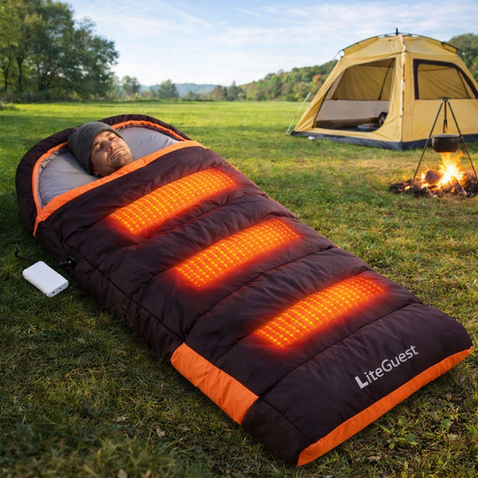 LITEGUEST Winter Heated Single Sleeping Bag – USB Warmth for Camping