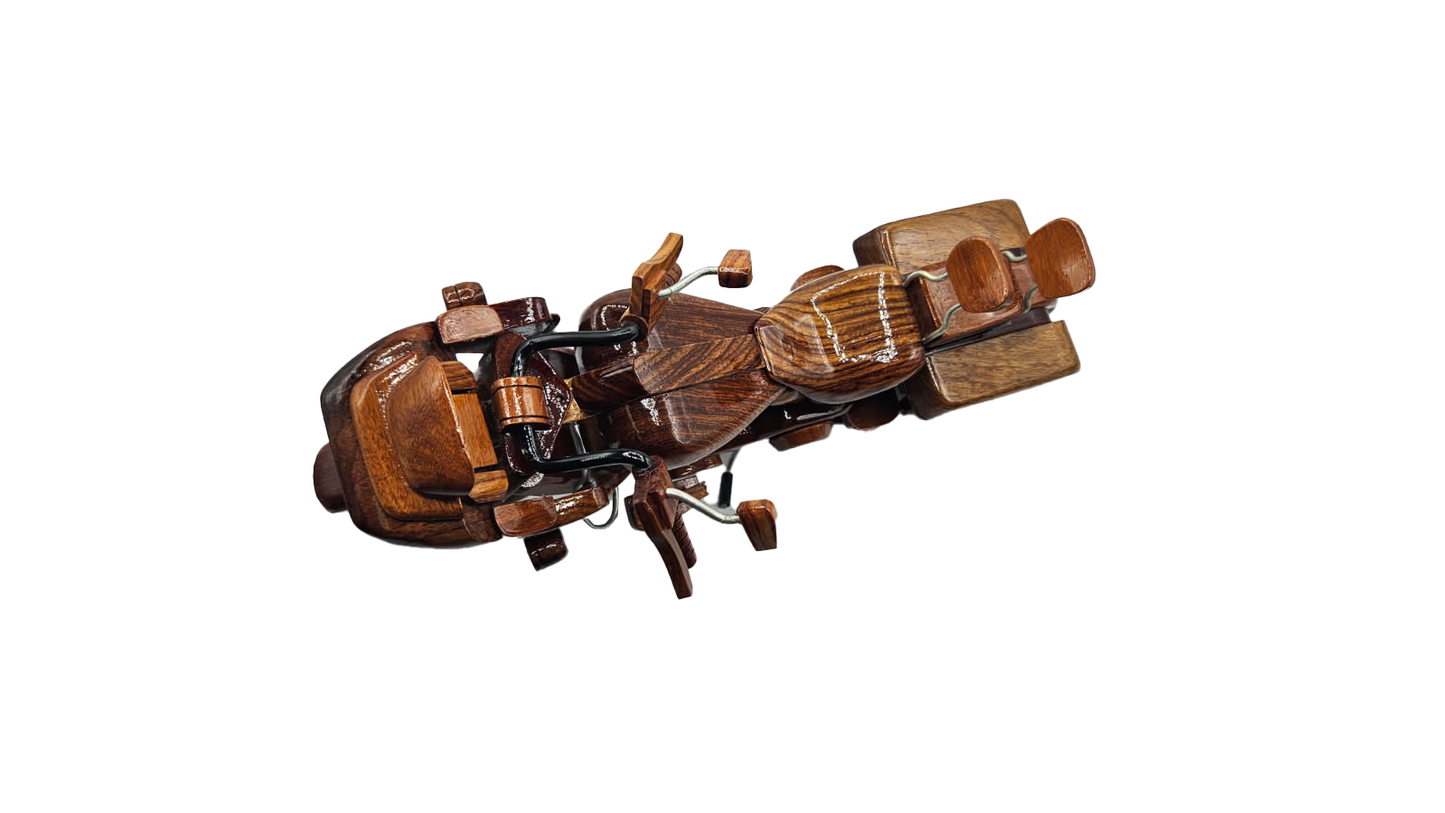 Classic Moto Mahogany Wood Desktop Motorcycle Model