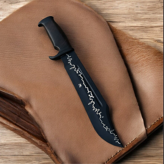 Authentic Crocodile Dundee Knife 16" – J2 Steel Blade, Brass Guard & Rosewood or Leather Handle