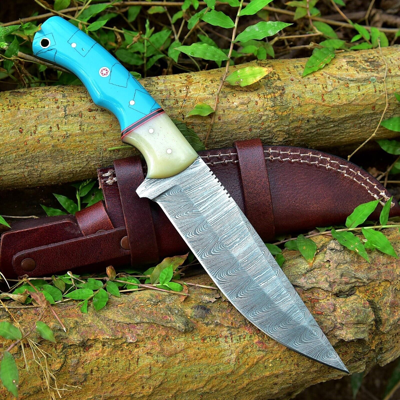 Custom Handmade Damascus Steel Hunting Knife – 10