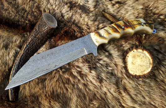 Handmade Damascus Steel Seax Knife – Viking Full Tang Fixed