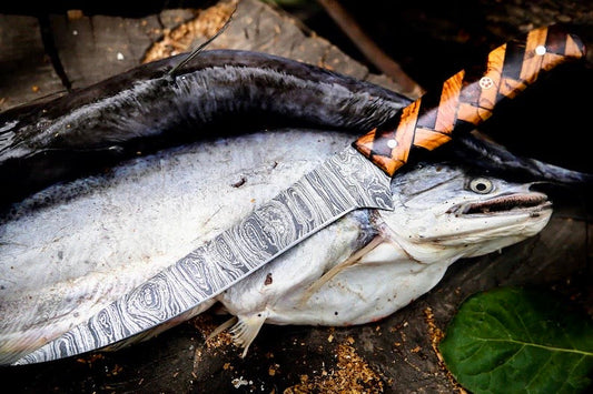 Custom Handmade Damascus Steel Fillet Knife for Sale | 13" Length