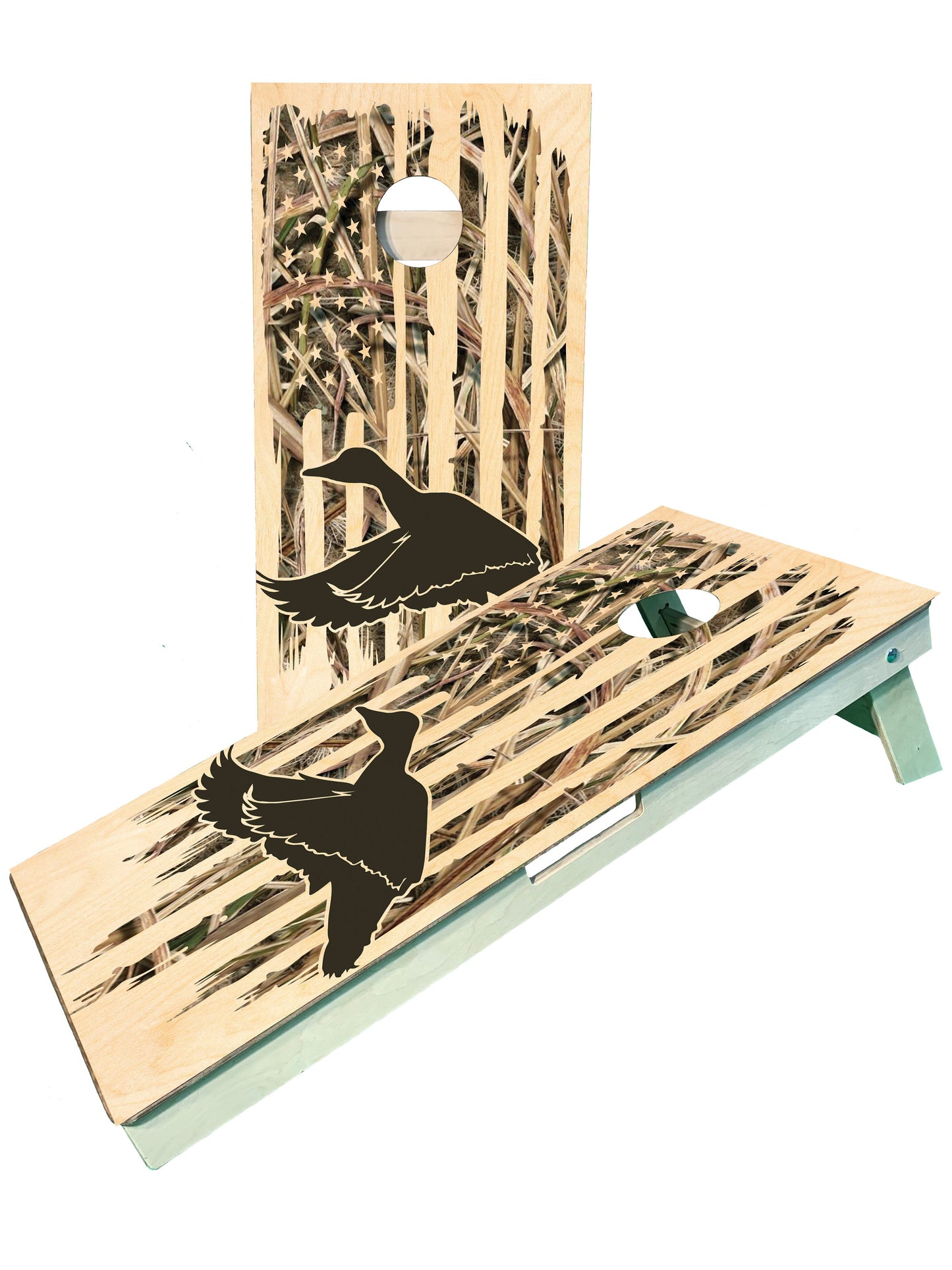 Duck Hunting Flag Cornhole Boards