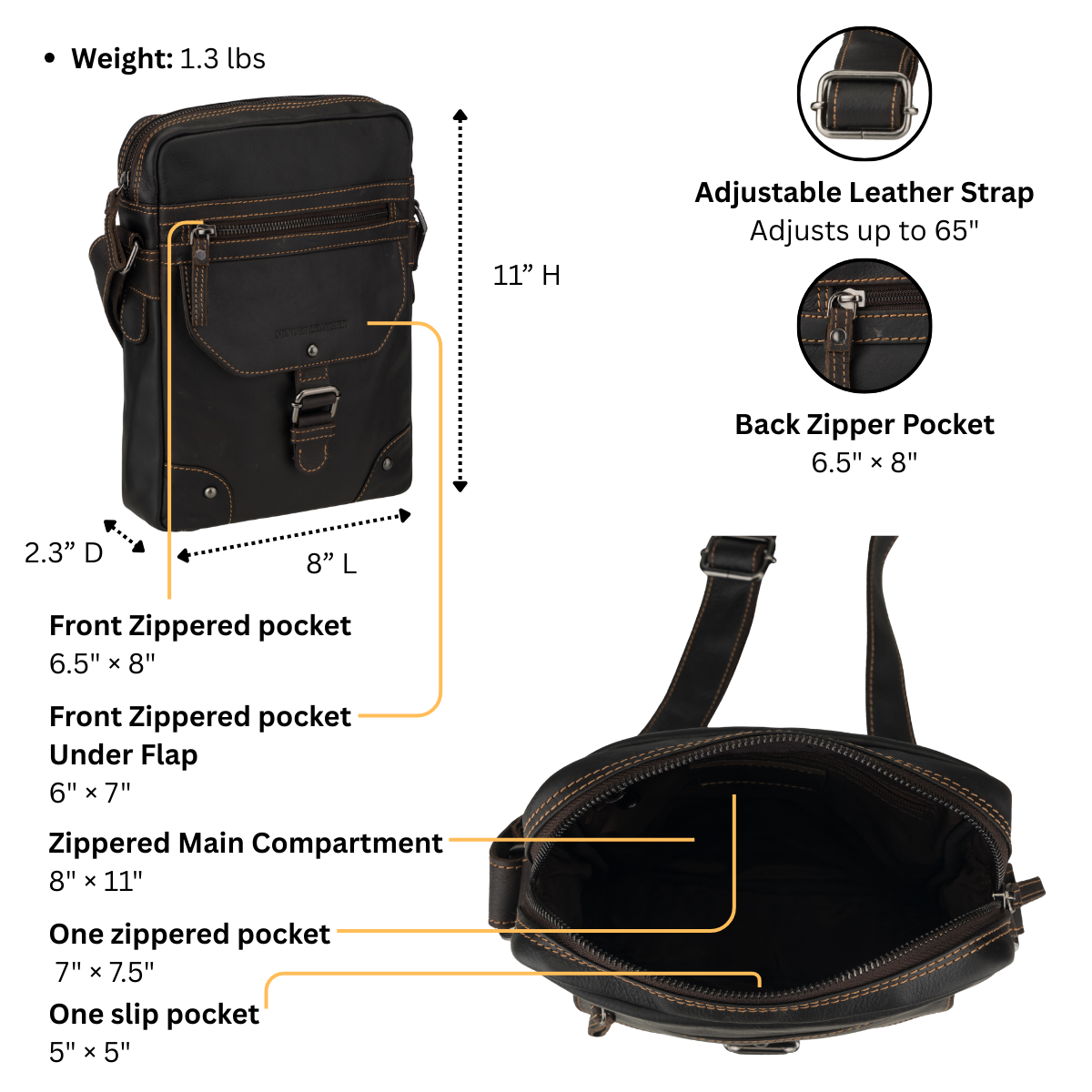 Denver Crossbody Bag Brown