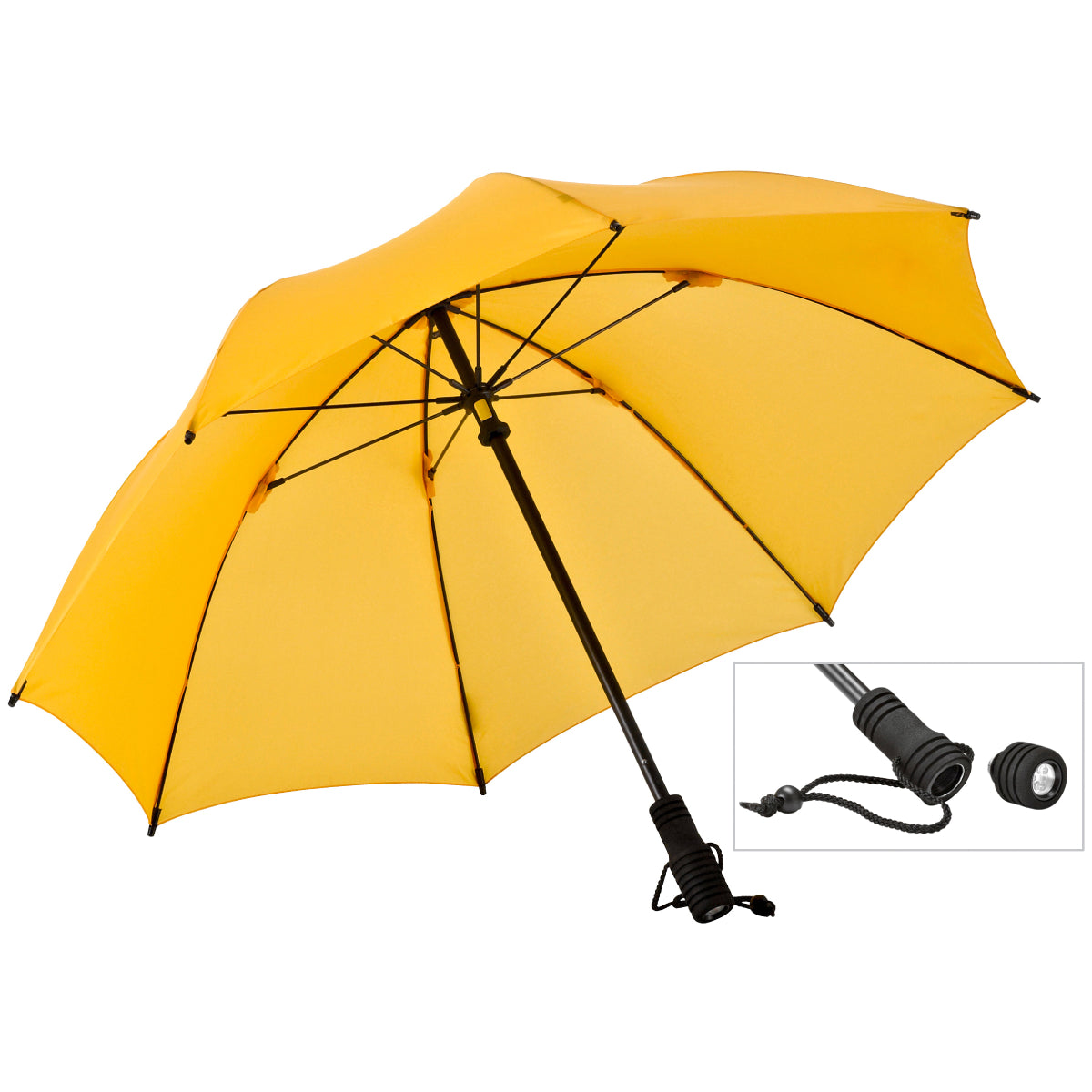 Swing Flashlight Trekking Umbrella – Ultra-Lightweight, Durable Frame with Integrated Detachable LED Flashlight, Windproof Design & UPF 50+ UV Protection