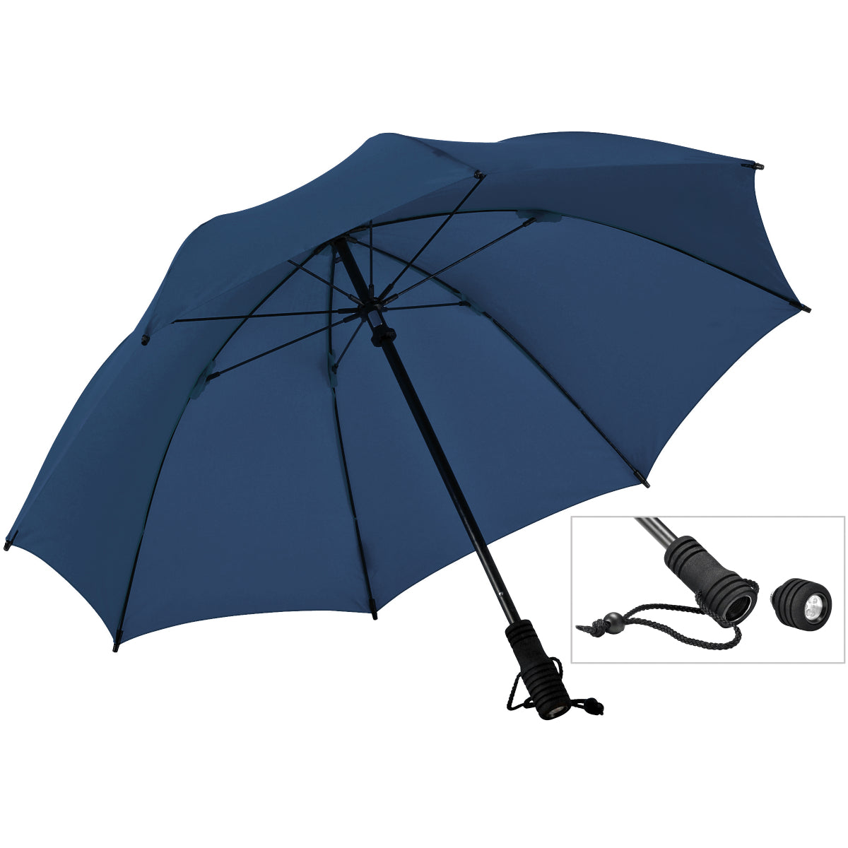 Swing Flashlight Trekking Umbrella – Ultra-Lightweight, Durable Frame with Integrated Detachable LED Flashlight, Windproof Design & UPF 50+ UV Protection
