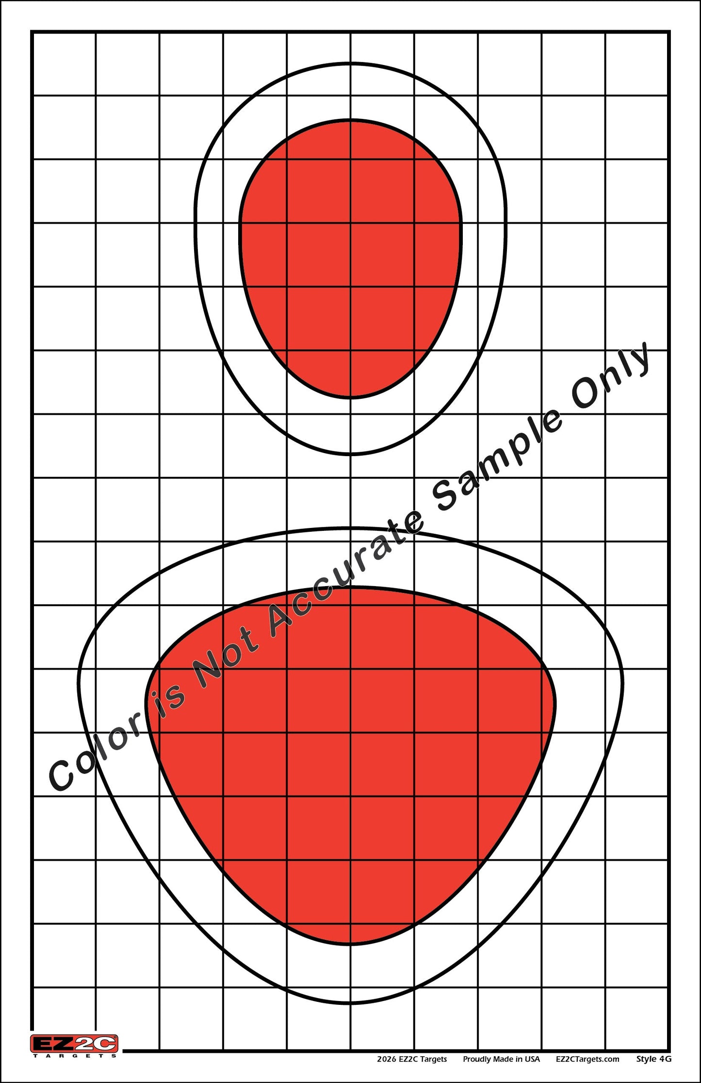 EZ2C Targets Style 4: Silhouette Paper Shooting Targets 11”x17” USA MADE