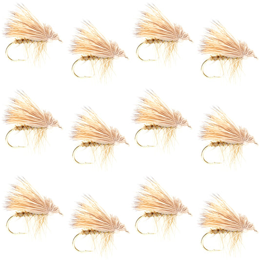 Barbless Yellow Elk Hair Caddis Classic Trout Dry Flies 1 Dozen Flies Size 18